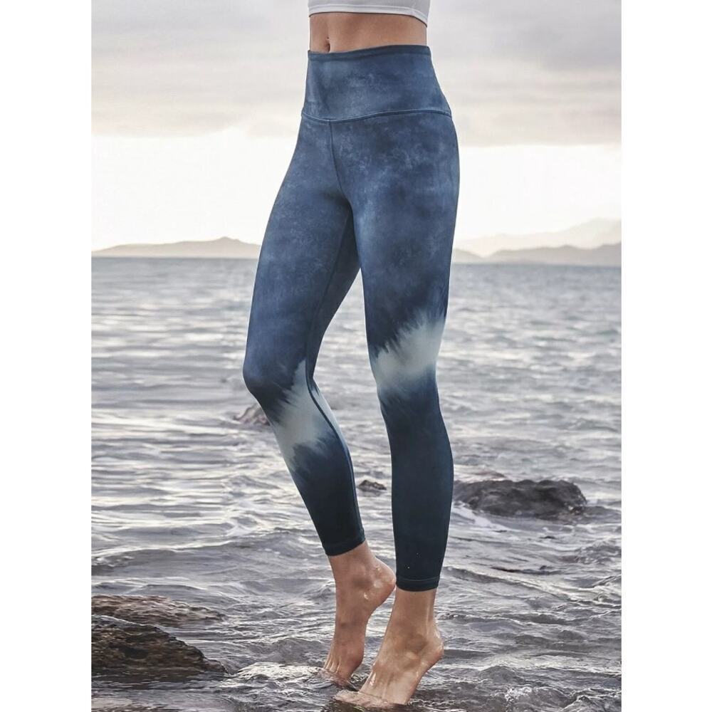 Athleta Elation Watercolor Stripe 7/8 Tight Leggings